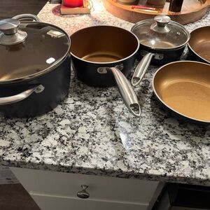 Non-Stick Black and Gold Cookware Set